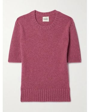 KHAITE Mia Oberteil Aus Geripptem Kaschmir - Pink