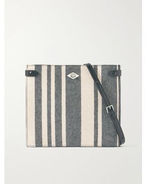 Metier Stowaway Striped Canvas Shoulder Bag - Blue