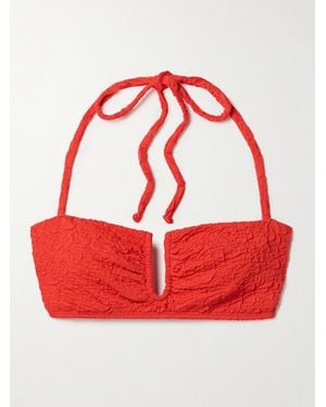 Mara Hoffman Cruz Recycled-Popcorn Bikini Top - Red