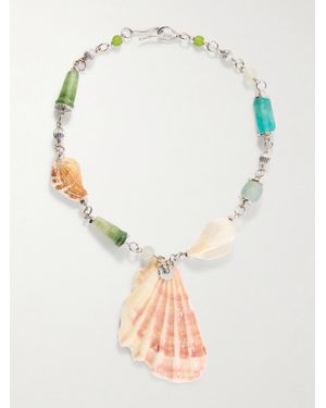 Tohum Design Samsara Sterling And Seashell Beaded Necklace - White