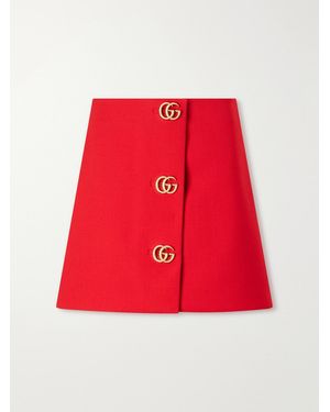 Gucci Wool-Crepe Mini Skirt - Red
