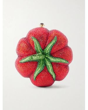 Judith Leiber Tomato Crystal-Embellished-Tone Clutch - Pink