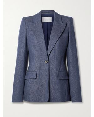 Michael Kors Georgina Stretch Wool, Cotton And Cashmere-Blend Twill Blazer - Blue