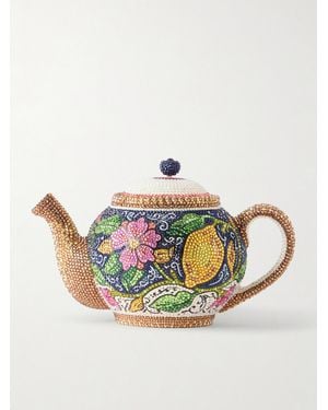 Judith Leiber Teapot Crystal-Embellished-Tone Clutch - Grey