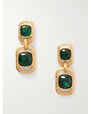 Oscar de la Renta Tone Crystal Earrings - Metallic