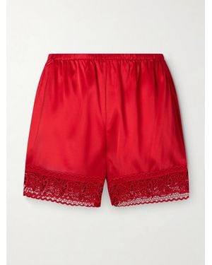 STAUD Da Adolfo Paddle Silk Shorts - Red