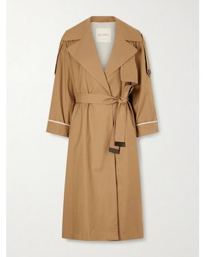 Max Mara Belted Cotton-Blend Gabardine Trench Coat - Natural