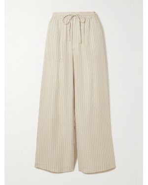 Rohe Striped Silk Wide-Leg Pants - Natural