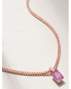 Anita Ko 18-Karat Rose, Sapphire And Diamond Necklace - Pink