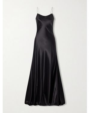 Alaïa Draped Silk-Satin Gown - Blue