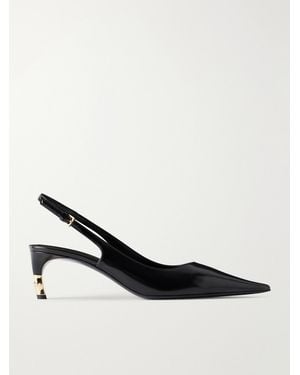 Gucci Castello 60 Leather Court Shoes - Black
