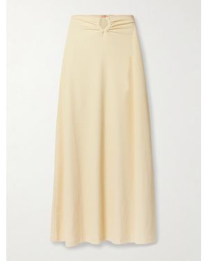 Johanna Ortiz Keel Embellished Ribbed Stretch Recycled-Jersey Maxi Skirt - Natural
