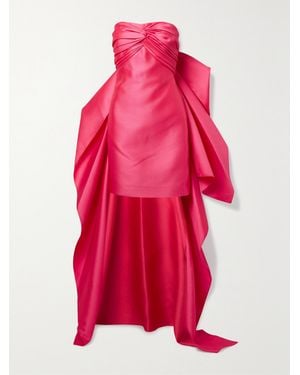 Reem Acra Convertible Strapless Mikado-piqué Mini Dress - Red