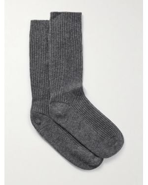 Lisa Yang Zera Ribbed Cashmere Socks - Grey