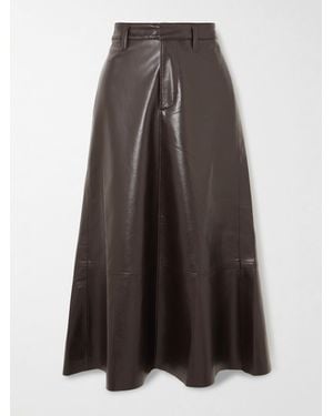 Citizens of Humanity Cassia Recycled Leather-Blend Midi Skirt - Brown