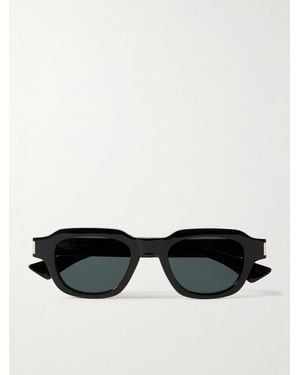 Saint Laurent Sonnenbrille Mit D-Rahmen Aus Azetat Und Silberfarbenen Details - Schwarz