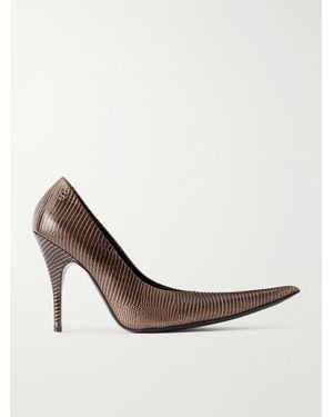 Acne Studios Snake-Effect Leather Pumps - White