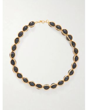 Jil Sander Tone Onyx Beaded Necklace - Natural