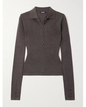 Jacquemus Pullover Aus Einer Baumwollmischung Mit Polokragen - Grau