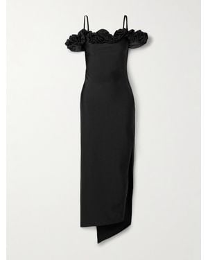 Coperni Cold-Shoulder Ruffled Stretch-Jersey Gown - Black