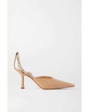 A.W.A.K.E. MODE Lucrezia Chain-Embellished Leather Court Shoes - Multicolour
