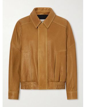 Nour Hammour Dalma Leather Jacket - Brown