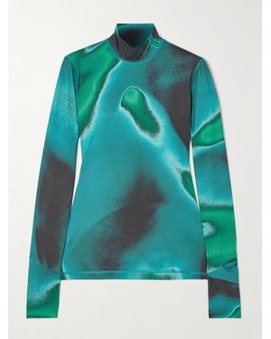 Aztech Mountain Next To Skin Printed Stretch-Jersey Turtleneck Base Layer - Green