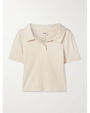 KHAITE Jasna Jersey Polo Shirt - Natural