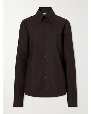 KHAITE Ivy Cotton-Poplin Shirt - Black