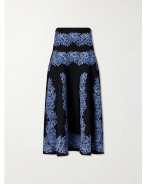 Ulla Johnson Alessia Jacquard-Knit Midi Skirt - Blue