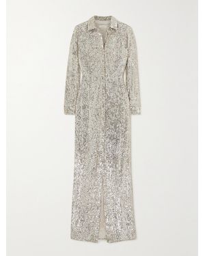 SemSem Sequined Tulle Gown - White