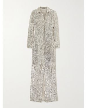 SemSem Sequined Tulle Gown - White