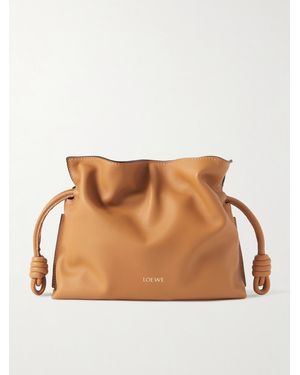 Loewe Mini Flamenco Leather Clutch Bag - Brown