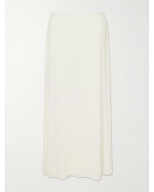 Colleen Allen Stretch Tencel, Silk And Cashmere-Blend Maxi Skirt - White