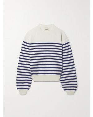 KHAITE Viola Striped Cashmere Jumper - Blue