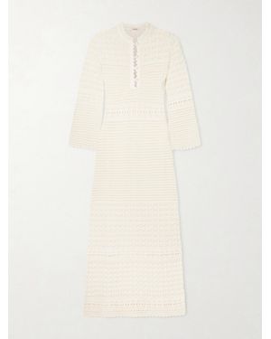 Eres Madone Open-Knit Maxi Dress - Natural