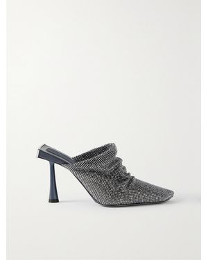 Benedetta Bruzziches Goliarda Crystal-Embellished Chainmail Mules - Grey