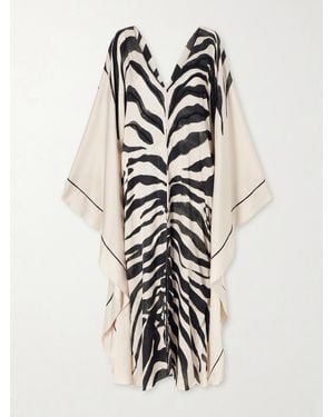 ANDRES OTALORA Zawadi Del Sol Printed Satin Maxi Dress - White