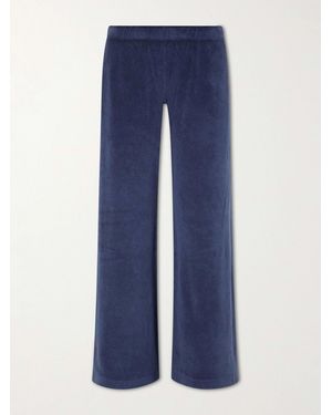 Suzie Kondi Lito Cotton-Blend Terry Wide-Leg Trousers - Blue