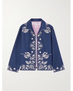 Alix Of Bohemia Francis Harbor Embroidered Silk Jacket - Blue