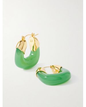Lizzie Fortunato Mini Organic-Plated Resin Hoop Earrings - Green