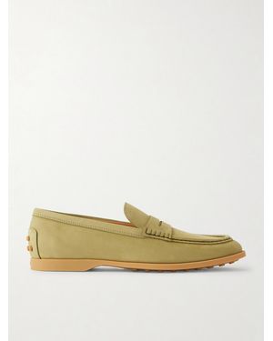 Tod's Gomma Nubuck Loafers - Green