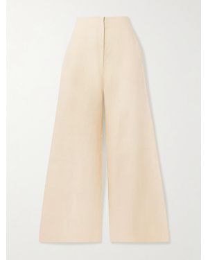 ANDRES OTALORA El Sol Linen Wide-Leg Trousers - Natural