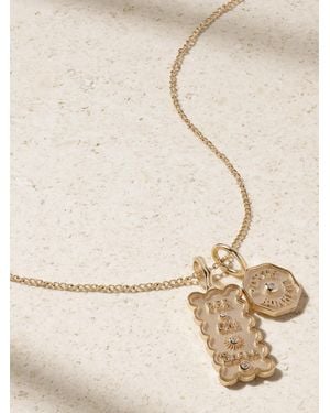 Marlo Laz Wee Porte Bonheur + Mini Per Chi Sogna 14-Karat Diamond Necklace - Natural