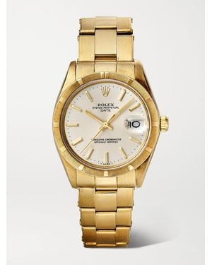 Stephanie Windsor Rolex Vintage 1975 Oyster Perpetual Date 34Mm Automatic 18-Karat Watch - Metallic