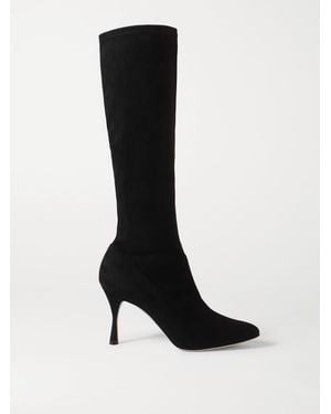 Manolo Blahnik Pamfilo 90 Stretch-Suede Knee Boots - Black