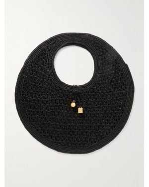 Jacquemus Sac À Main En Raphia À Ornements Le Rond - Noir