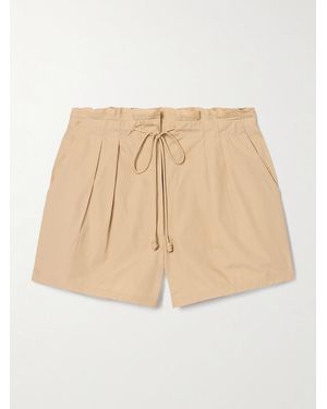 Ulla Johnson Camryn Pleated Cotton-Poplin Shorts - Natural