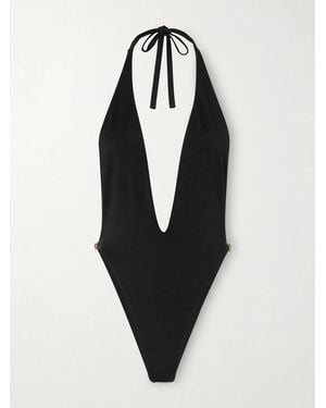 Versace Vita Logo-Embellished Swimsuit - Blue