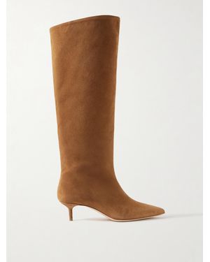 STAUD Sebastian Suede Knee Boots - Brown